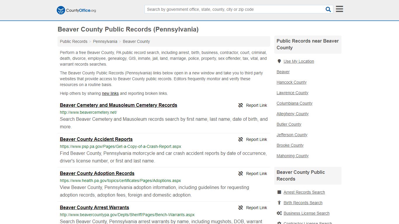 Beaver County Public Records (Pennsylvania) - County Office